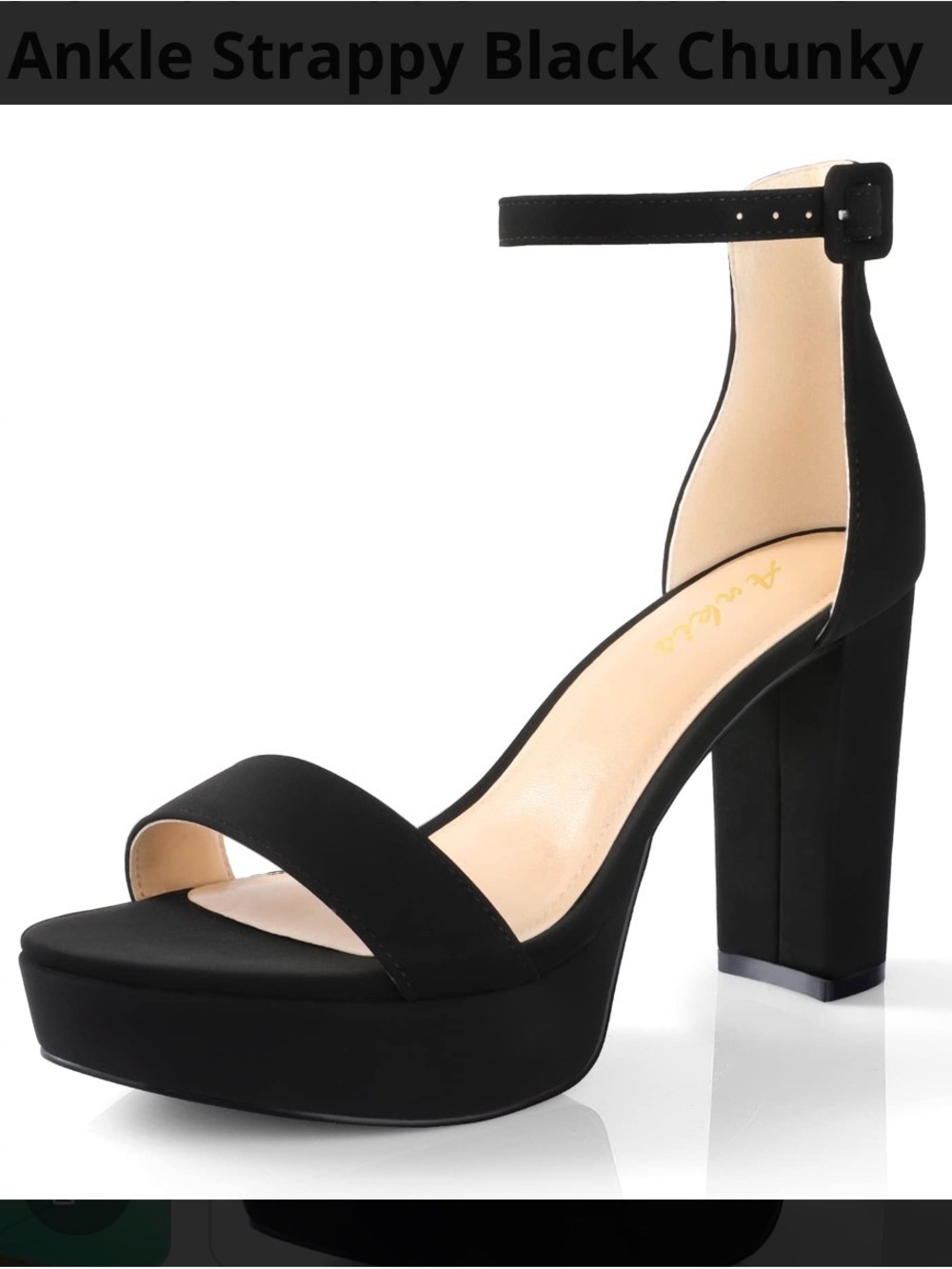 Classic Black Ankle-Strap Platform Heel